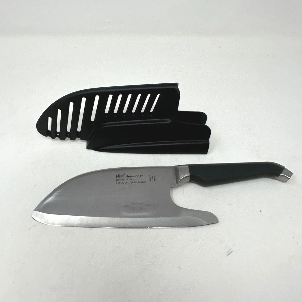Furi Gusto-Grip 8 inch Cook's Rocker Stainless Steel Knife with Guard 100571